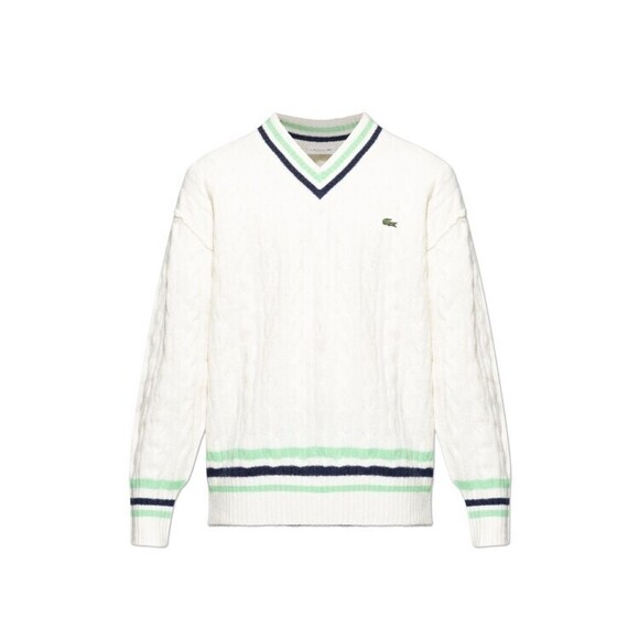 Lacoste Cable Knit V-Neck Sweater - NWT